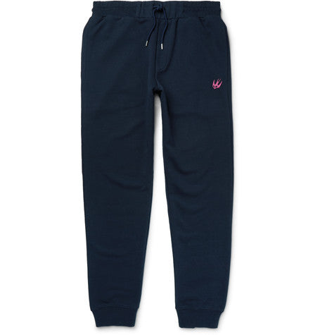 tapered cotton blend jersey sweatpants