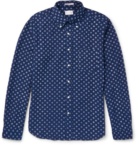 polka dot cotton oxford shirt