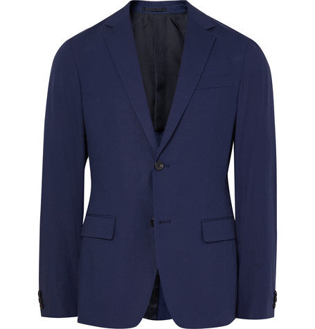 blue rodolf slim fit stretch cotton blazer