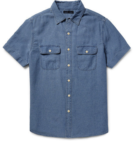 roadhouse slim fit cotton dobby shirt