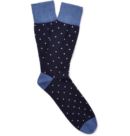 polka dot patterned cotton blend socks
