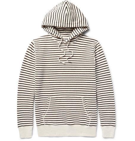 ditch striped loopback cotton jersey hoodie