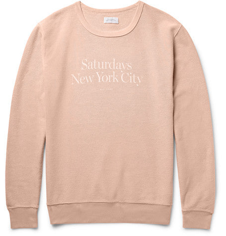 bowery printed garment dyed cotton twill sweatshirt
