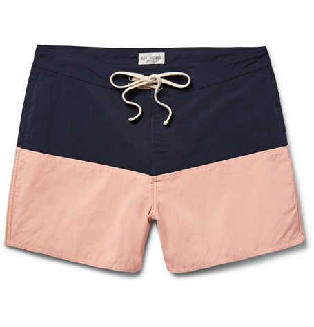 ennis colour block mid length swim shorts