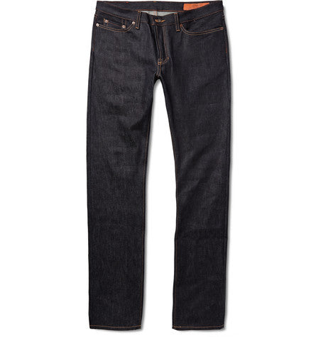 mick slim fit rinsed selvedge denim jeans