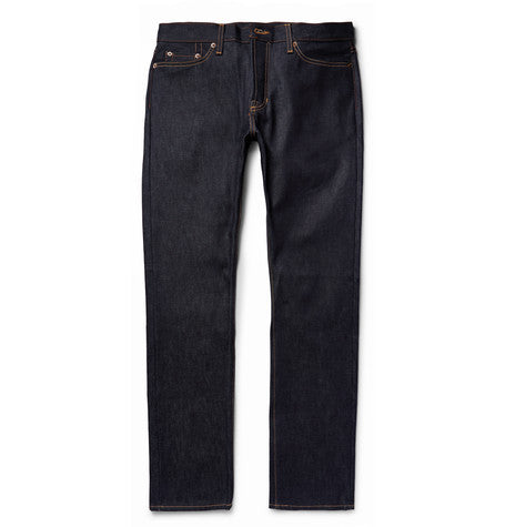mick slim fit raw selvedge denim jeans