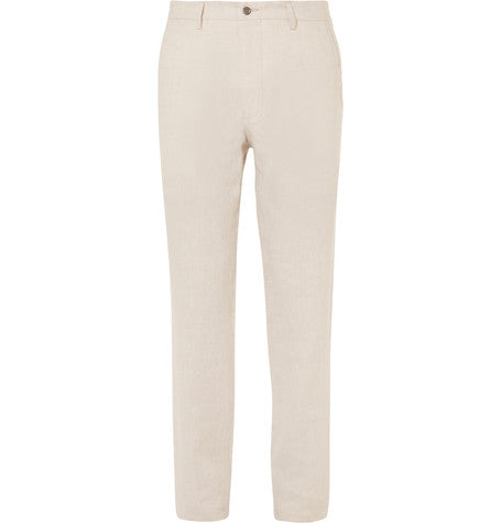 luca slim fit linen trousers
