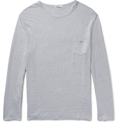 chad slim fit knitted slub linen t shirt