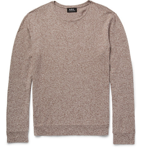 melange cotton and linen blend sweater