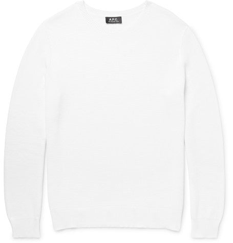 waffle knit cotton sweater