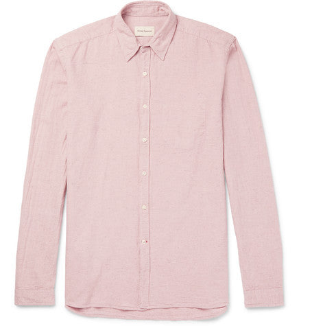 new york special slim fit cotton and linen blend shirt