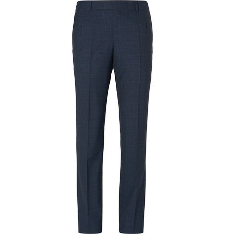 navy slim fit wool suit trousers