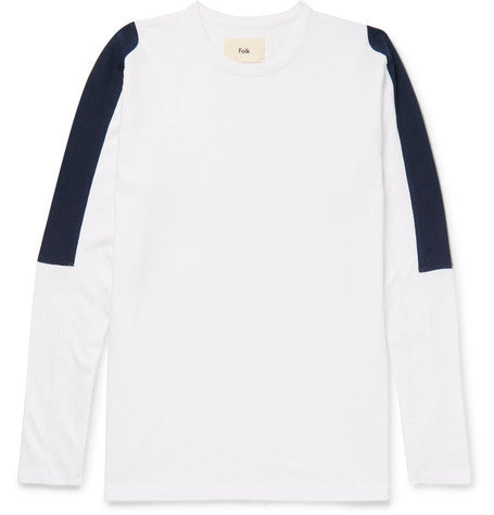 panelled cotton jersey t shirt
