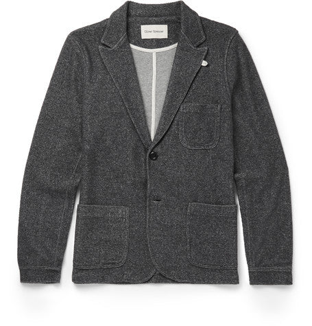 unstructured fleece blazer