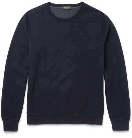 double faced brushed cotton blend jersey sweatshirt