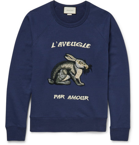 embroidered loopback cotton jersey sweatshirt