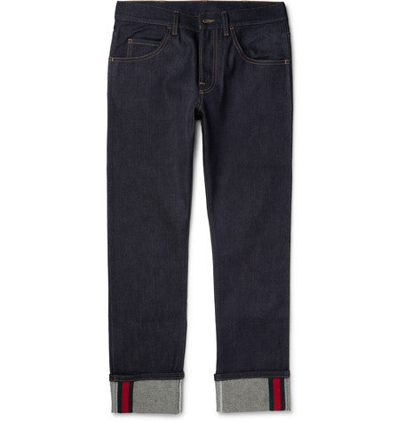 cropped stretch denim jeans