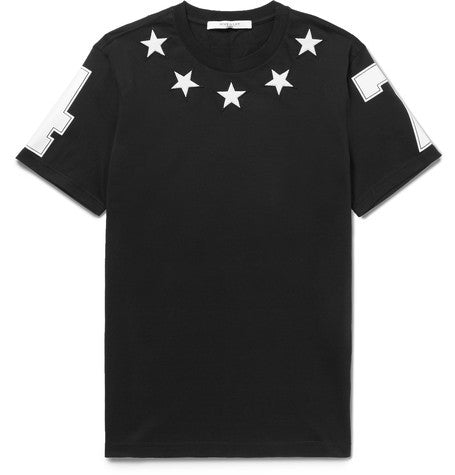 cuban fit appliqued cotton jersey t shirt