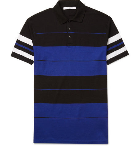 cuban fit striped cotton pique polo shirt