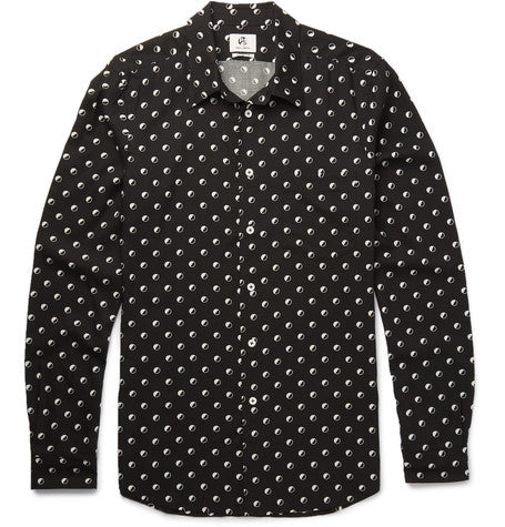slim fit printed voile shirt