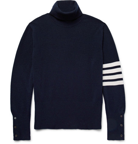 striped cashmere rollneck sweater
