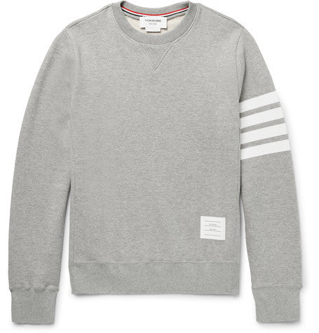 striped loopback cotton jersey sweatshirt