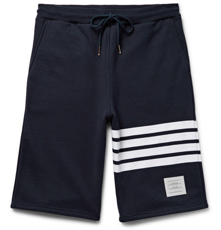 striped loopback cotton jersey shorts
