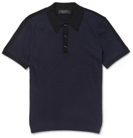 dustin two tone cotton blend polo shirt