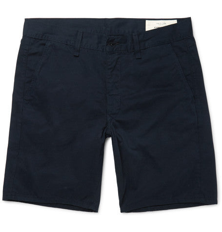 washed cotton twill chino shorts