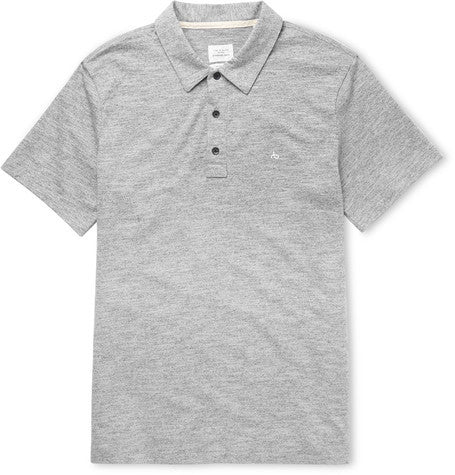 knitted cotton blend polo shirt
