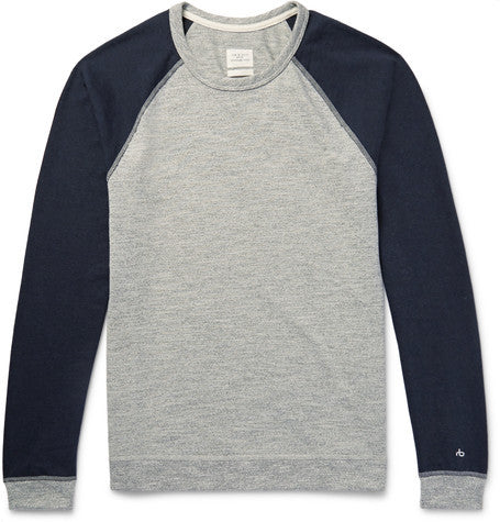 two tone cotton blend jersey t shirt