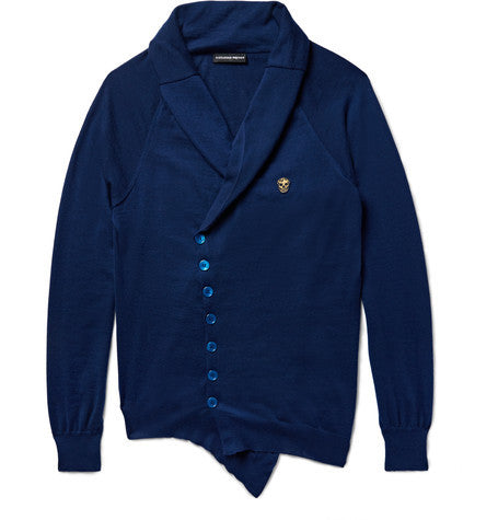 shawl collar cashmere cardigan
