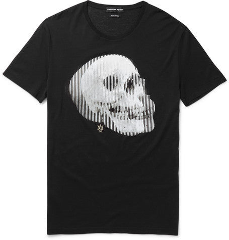 slim fit skull print cotton jersey t shirt