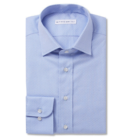 blue printed cotton shirt