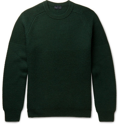chain stitch merino wool sweater