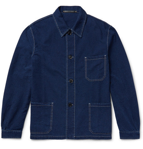 textured denim jacket