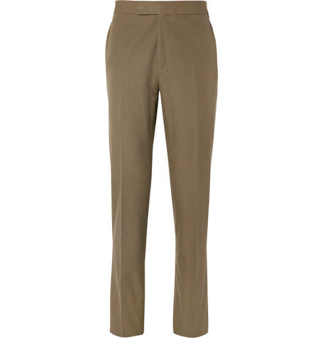 khaki eggsy slim fit cotton suit trousers