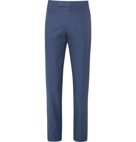 blue eggsy slim fit cotton suit trousers