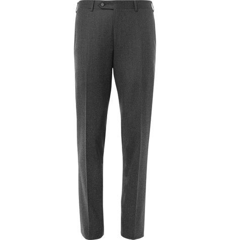 grey firenze slim fit super 120s wool trousers