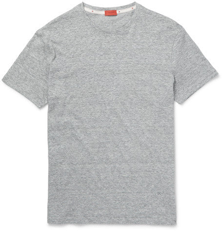 space dyed knitted linen and cotton blend t shirt