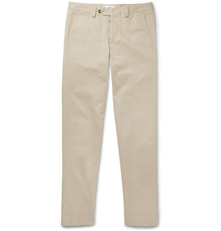 tapered slim fit cotton chinos