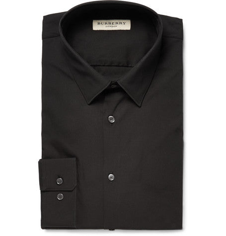 black london slim fit stretch cotton blend poplin shirt