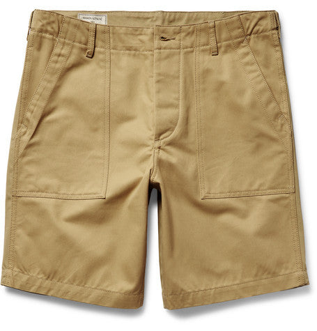 two tone cotton twill shorts