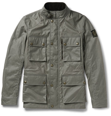 trialmaster slim fit waxed cotton jacket
