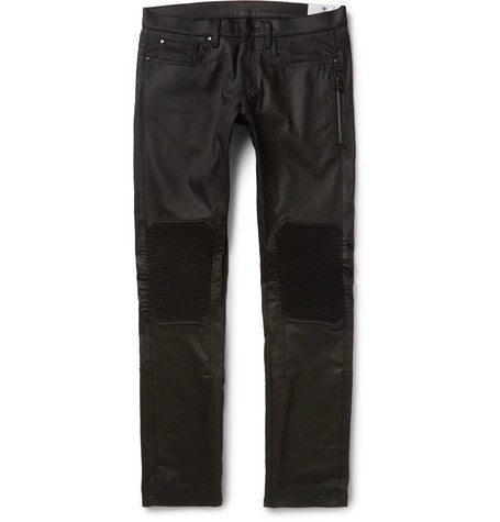 blackrod slim fit coated stretch denim biker jeans