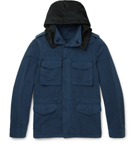 brushed cotton and linen blend field jacket