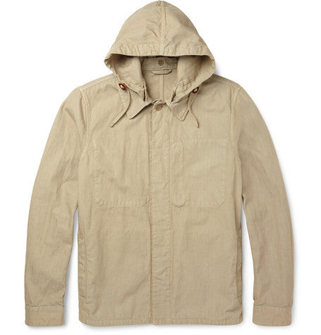 cotton and linen blend hooded jacket