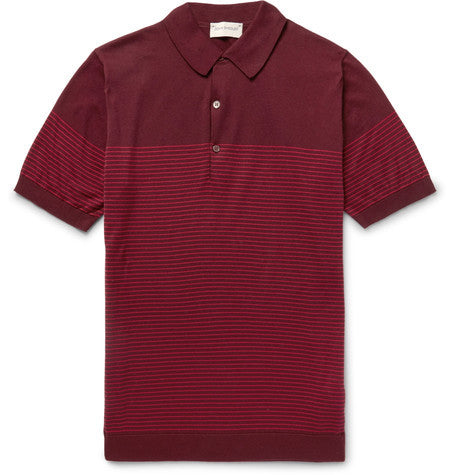 viking striped sea island cotton polo shirt