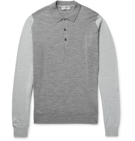 brightgate two tone merino wool polo shirt