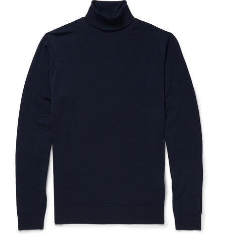belvoir merino wool rollneck sweater